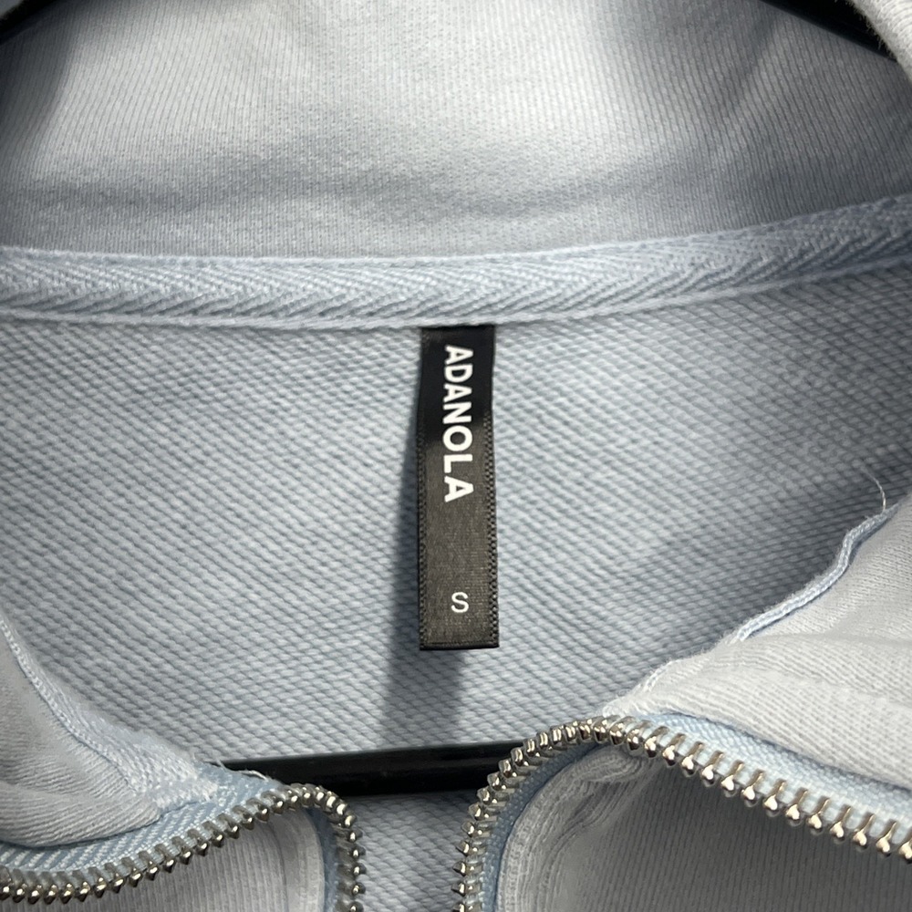 Adanola Quarter Zip Pullover Small Light Blue Oversized Sweatshirt - Picture 5 of 6